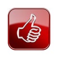 thumb up icon glossy red.