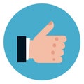 Thumb Up Icon On Round Blue Background