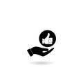 Thumb up icon with shadow Royalty Free Stock Photo