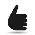 Cool Thumb up Icon in trendy flat style isolated with shadow Royalty Free Stock Photo