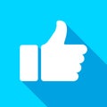 Thumb up icon. Vector like and love icon. Ready like and love button for website and mobile app.