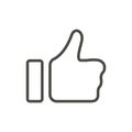 Thumb up icon vector. Line like symbol isolated. Trendy flat out