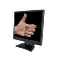 Thumb up in LCD Royalty Free Stock Photo