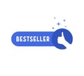 thumb up like blue bestseller logo Royalty Free Stock Photo