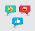 Thumb up and Like icon. laugh emotion icon. Vector illustration