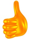 Thumb up like symbol gold