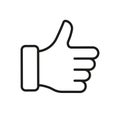 Thumb Up Line Icon. Finger Up, Good, Best Gesture Sign in Social Media Linear Pictogram. Like Outline Sign. Approve