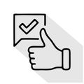 Thumb up line icon, pictogram of approve