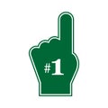 Thumb up Number 1 fan. Number 1 fan. Green foam finger Royalty Free Stock Photo