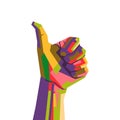 Thumb up with pop art style