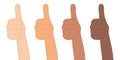 Thumb up. Positive feedback concept. Many ethnic groups. Isolated vector illustration.