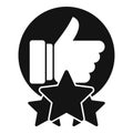 Thumb up ranking icon simple vector. Best star