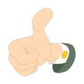 Thumb up sign icon, cartoon style