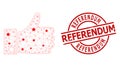 Referendum Textured Rubber Stamp and Thumb Up Mesh Network Star Mosaic