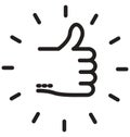 thumb up, stars line isolated icon can be easily modified and edit Royalty Free Stock Photo