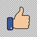 Thumb up symbol, finger up icon vector illustration Royalty Free Stock Photo