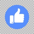 Thumb up symbol, finger up icon vector illustration Royalty Free Stock Photo