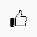 Thumb up symbol, finger up icon vector illustration Royalty Free Stock Photo