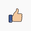 Thumb up symbol, finger up icon vector illustration Royalty Free Stock Photo