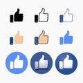 Thumb up symbol, finger up icon vector illustration Royalty Free Stock Photo