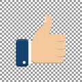 Thumb up symbol, finger up icon vector illustration Royalty Free Stock Photo