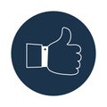 Thumb up symbol, finger up icon vector illustration. Royalty Free Stock Photo