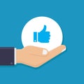 Hand hold thumb up icon vector illustration