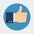 Thumb Up vector icon. Isolated on a background. Like symbol. Royalty Free Stock Photo