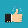 Thumb Up vector icon. Isolated on a background. Like symbol.