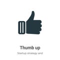 Thumb up vector icon on white background. Flat vector thumb up icon symbol sign from modern startup strategy and success