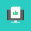 Thumb up vector. Social media concept in monitor. Vector illustration.