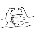 Thumb wrestle illustration by crafteroks Royalty Free Stock Photo