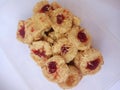 Thumbprint strawberry cookies