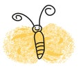 Thumbprint drawing of butterfly with antennae