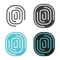 Fingerprinting scan of safe secure. Fingerprint, stroke icon