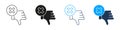 Thumbs Down With Cross Line And Solid Icon Set. Negative Feedback, Disapproval, And Rejection Symbol Collection. User Royalty Free Stock Photo