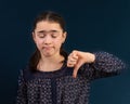 Thumbs Down Girl Royalty Free Stock Photo