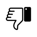 Thumbs down icon flat vector illustration design