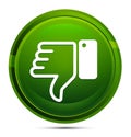 Thumbs down icon glassy green round button illustration Royalty Free Stock Photo
