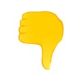 Thumbs down icon. Yellow gesture emoji vector