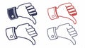 Thumbs down icons set, negative feedback and dislike vector design Generative AI Royalty Free Stock Photo
