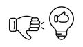 Thumbs Down Idea Lightbulb Icon Vector for Rejected Concepts, vector design Generative AI Royalty Free Stock Photo