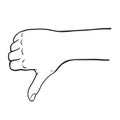 Thumbs down  illustration vector Royalty Free Stock Photo