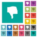 Thumbs down square flat multi colored icons Royalty Free Stock Photo