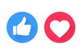 Thumbs and heart icon. Vector love and love icon. Like and like buttons ready for websites and mobile apps