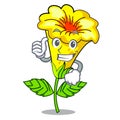 Thumbs up allamanda flowers stick to character stem Royalty Free Stock Photo