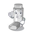 Thumbs up asthma inhalers in cartoon medicine box