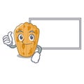 Thumbs up with board cookies in the form madeleine cartoon Royalty Free Stock Photo