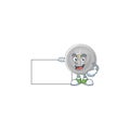 Thumbs up with board silver coin cartoon character for currency Royalty Free Stock Photo