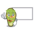 Thumbs up with board stuffed avocado isolated with the cartoon Royalty Free Stock Photo